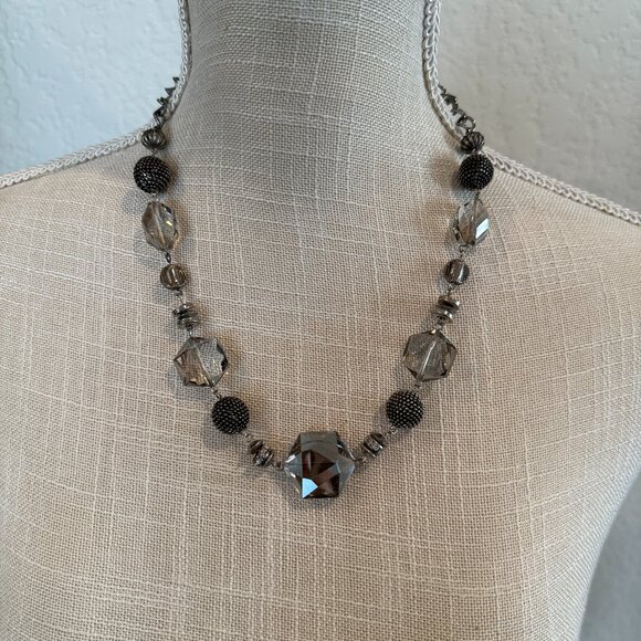 AB Glass and Metallic Bead Necklace - Picture 7 of 7